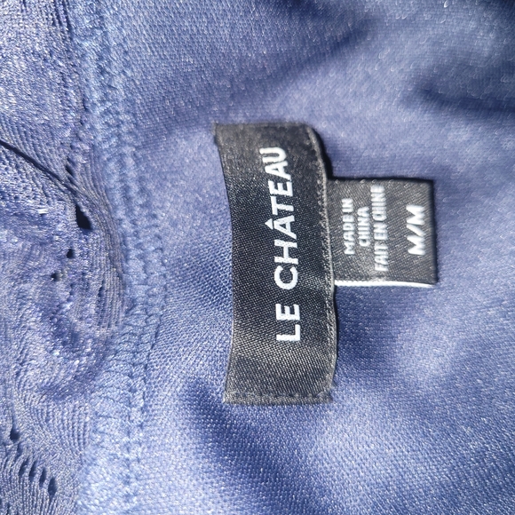 Le Chateau Navy Blue Lace And Bead Detailed Mini Dress M - Picture 7 of 7